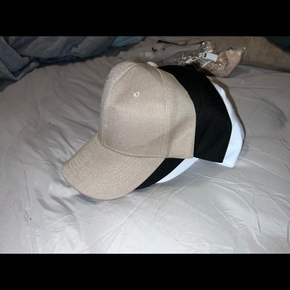 Basic Bundle of Baseball Caps: Nude, White, Black